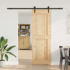 Sliding Door NARVIK Natural and Black 80 x 210 cm (213.5 cm)