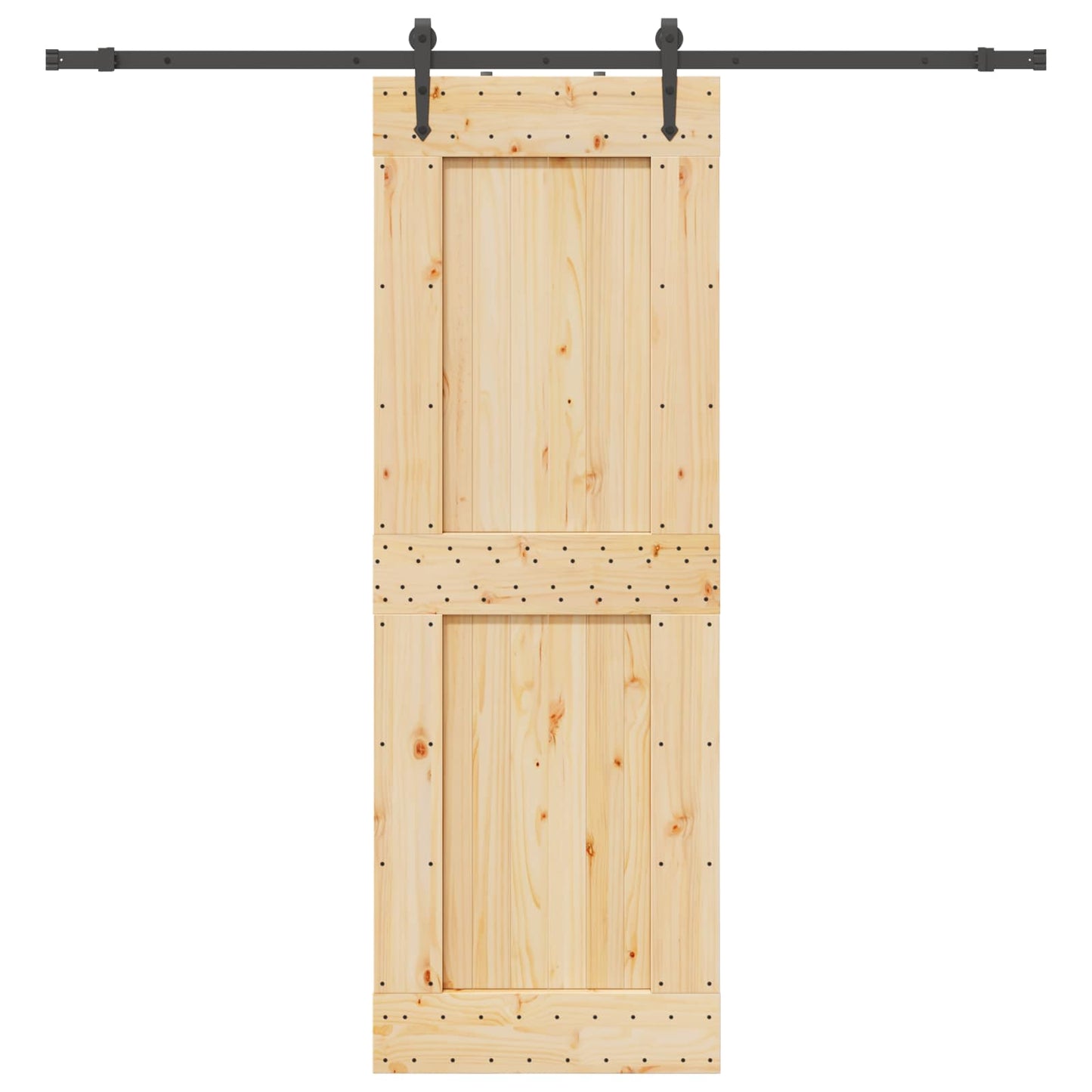 Schuifdeur NARVIK Naturel en Zwart 80 x 210 cm (213,5 cm)