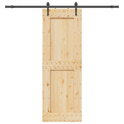 Schuifdeur NARVIK Naturel en Zwart 80 x 210 cm (213,5 cm)