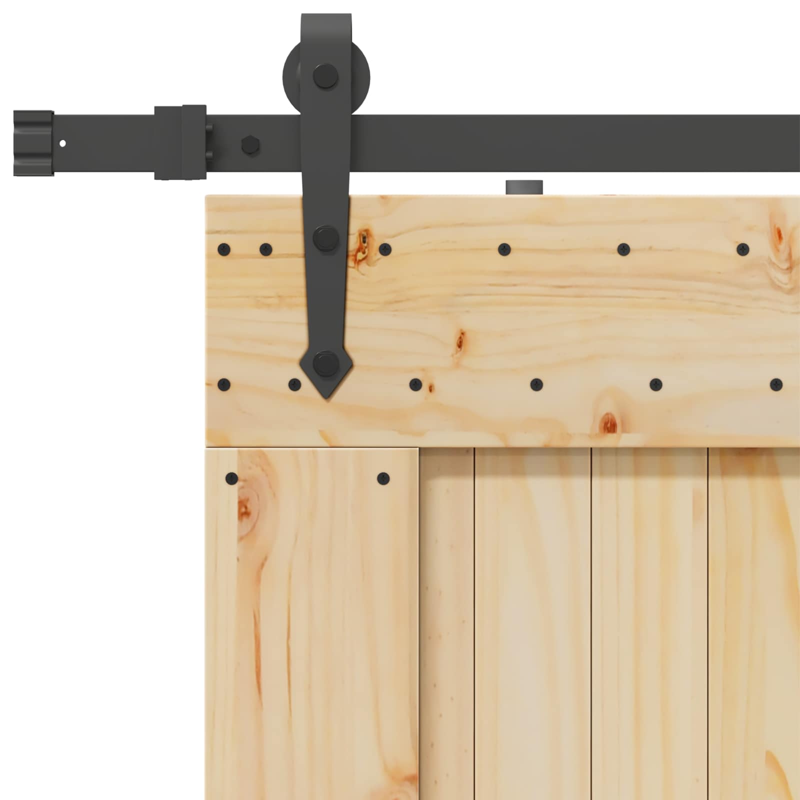 Schuifdeur NARVIK Naturel en Zwart 85 x 210 cm (213,5 cm)