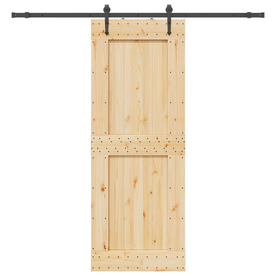 Schuifdeur NARVIK Naturel en Zwart 85 x 210 cm (213,5 cm)