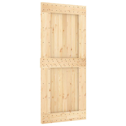 Schuifdeur NARVIK Naturel en Zwart 90 x 210 cm (213,5 cm)