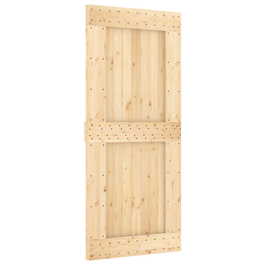 Schuifdeur NARVIK Naturel en Zwart 90 x 210 cm (213,5 cm)