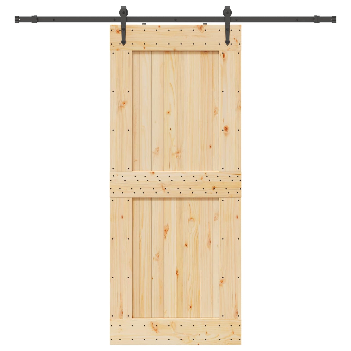 Schuifdeur NARVIK Naturel en Zwart 95 x 210 cm (213,5 cm)