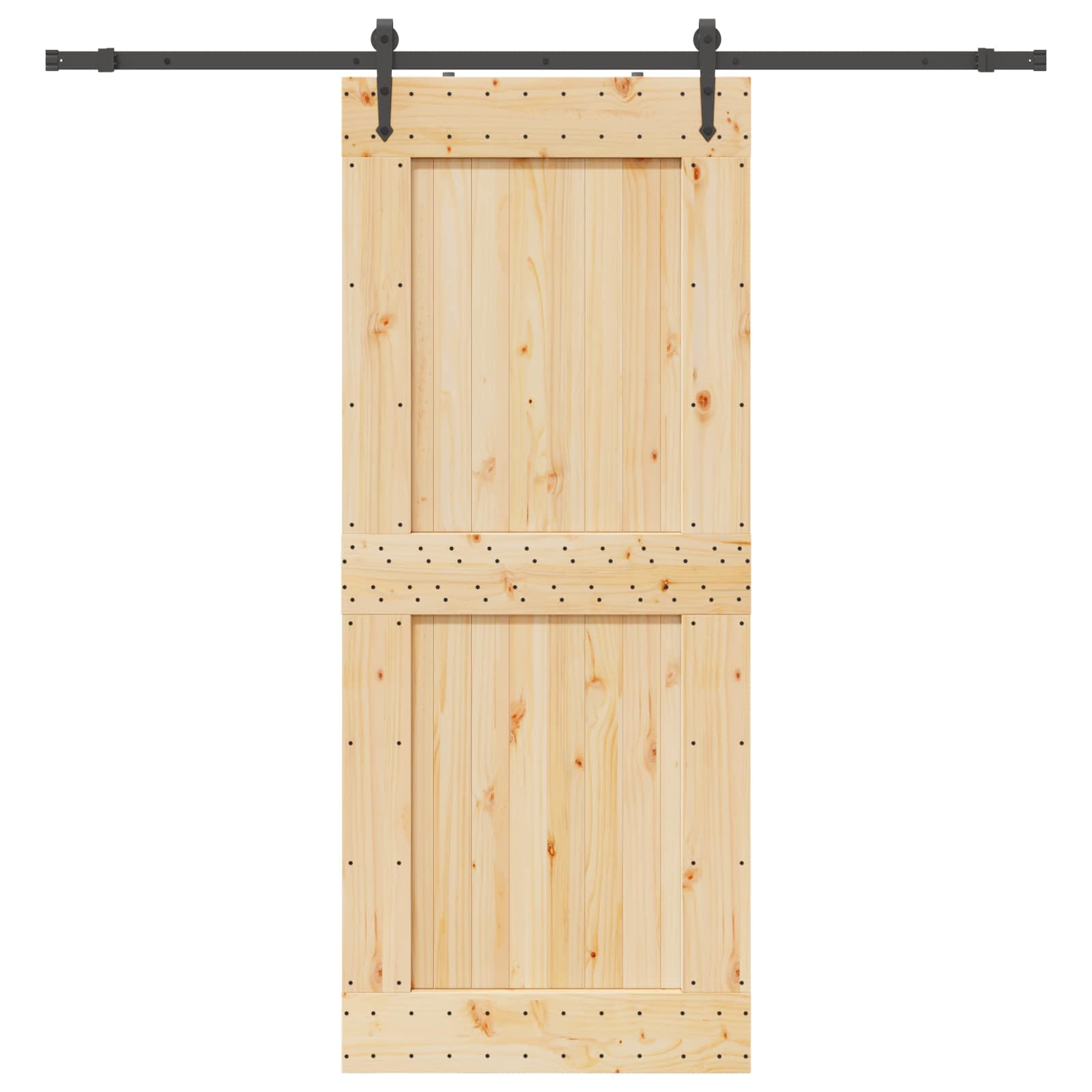 Schuifdeur NARVIK Naturel en Zwart 95 x 210 cm (213,5 cm)
