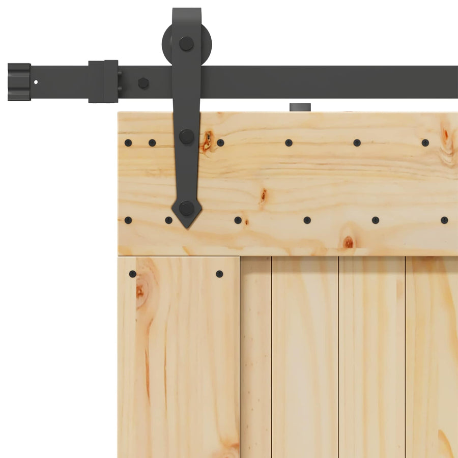Schuifdeur NARVIK Naturel en Zwart 100 x 210 cm (213,5 cm)