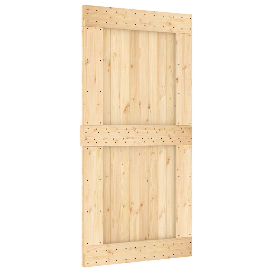 Schuifdeur NARVIK Naturel en Zwart 100 x 210 cm (213,5 cm)