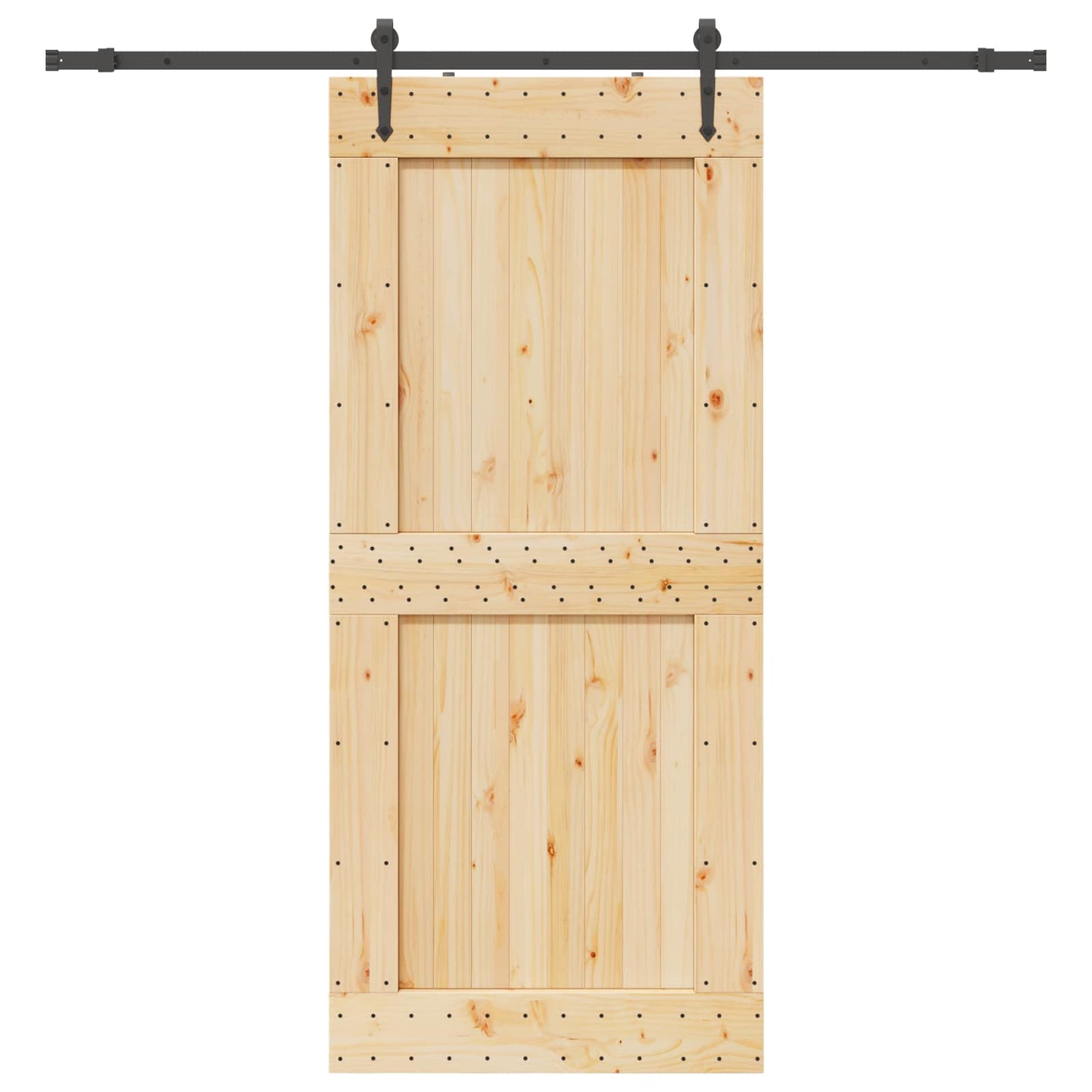 Schuifdeur NARVIK Naturel en Zwart 100 x 210 cm (213,5 cm)