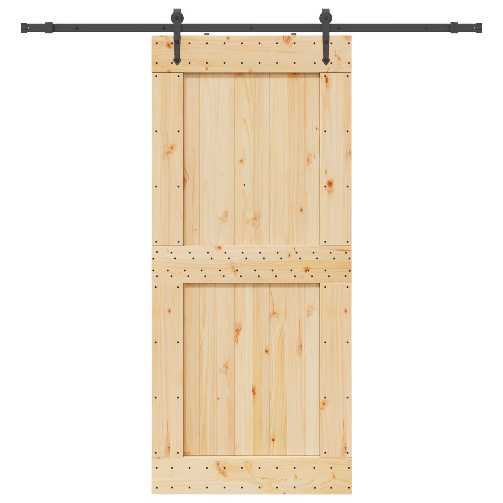 Schuifdeur NARVIK Naturel en Zwart 100 x 210 cm (213,5 cm)