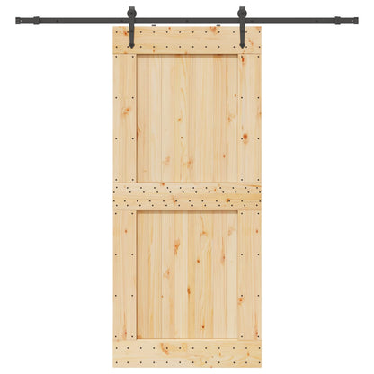 Schuifdeur NARVIK Naturel en Zwart 100 x 210 cm (213,5 cm)