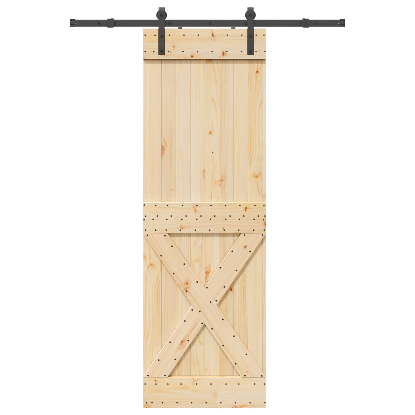 Schuifdeur NARVIK Naturel en Zwart 70 x 210 cm (152,5 cm)