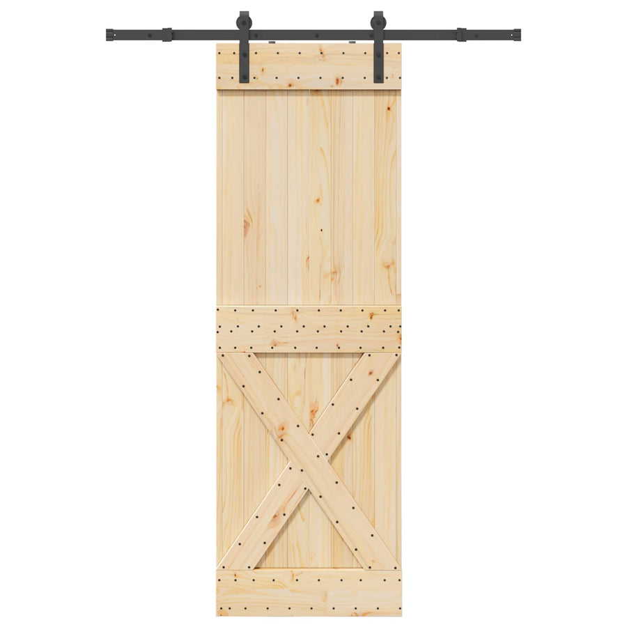 Schuifdeur NARVIK Naturel en Zwart 70 x 210 cm (152,5 cm)