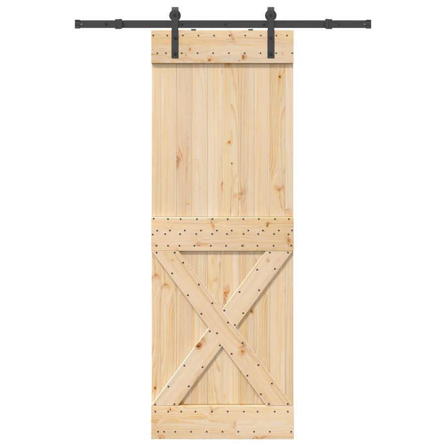 Schuifdeur NARVIK Naturel en Zwart 80 x 210 cm (152,5 cm)