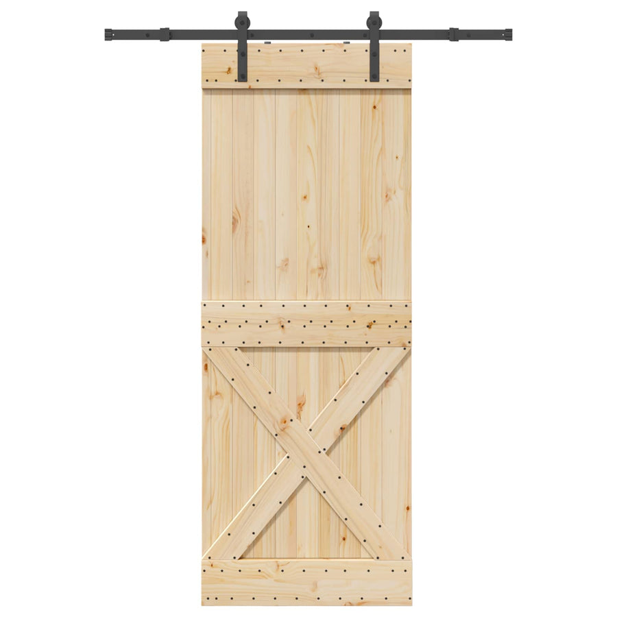Schuifdeur NARVIK Naturel en Zwart 85 x 210 cm (152,5 cm)