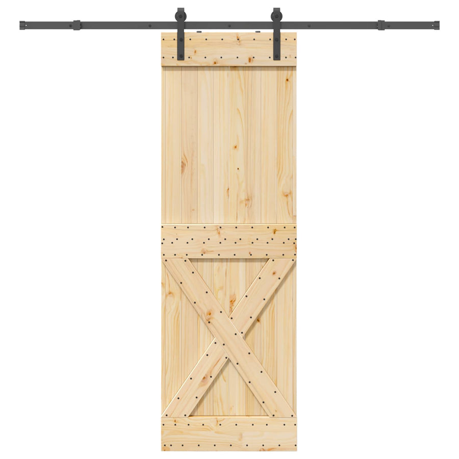 Schuifdeur NARVIK Naturel en Zwart 70 x 210 cm (213,5 cm)