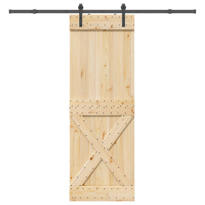 Schuifdeur NARVIK Naturel en Zwart 80 x 210 cm (213,5 cm)