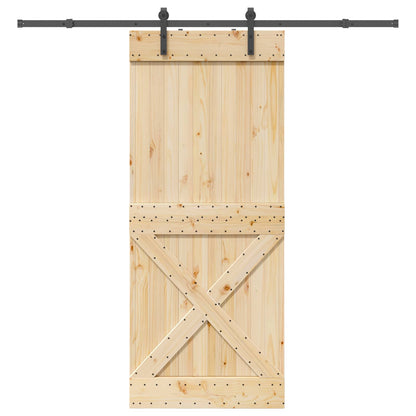 Schuifdeur NARVIK Naturel en Zwart 90 x 210 cm (213,5 cm)