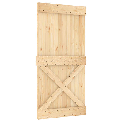 Schuifdeur NARVIK Naturel en Zwart 100 x 210 cm (213,5 cm)