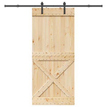 Schuifdeur NARVIK Naturel en Zwart 100 x 210 cm (213,5 cm)