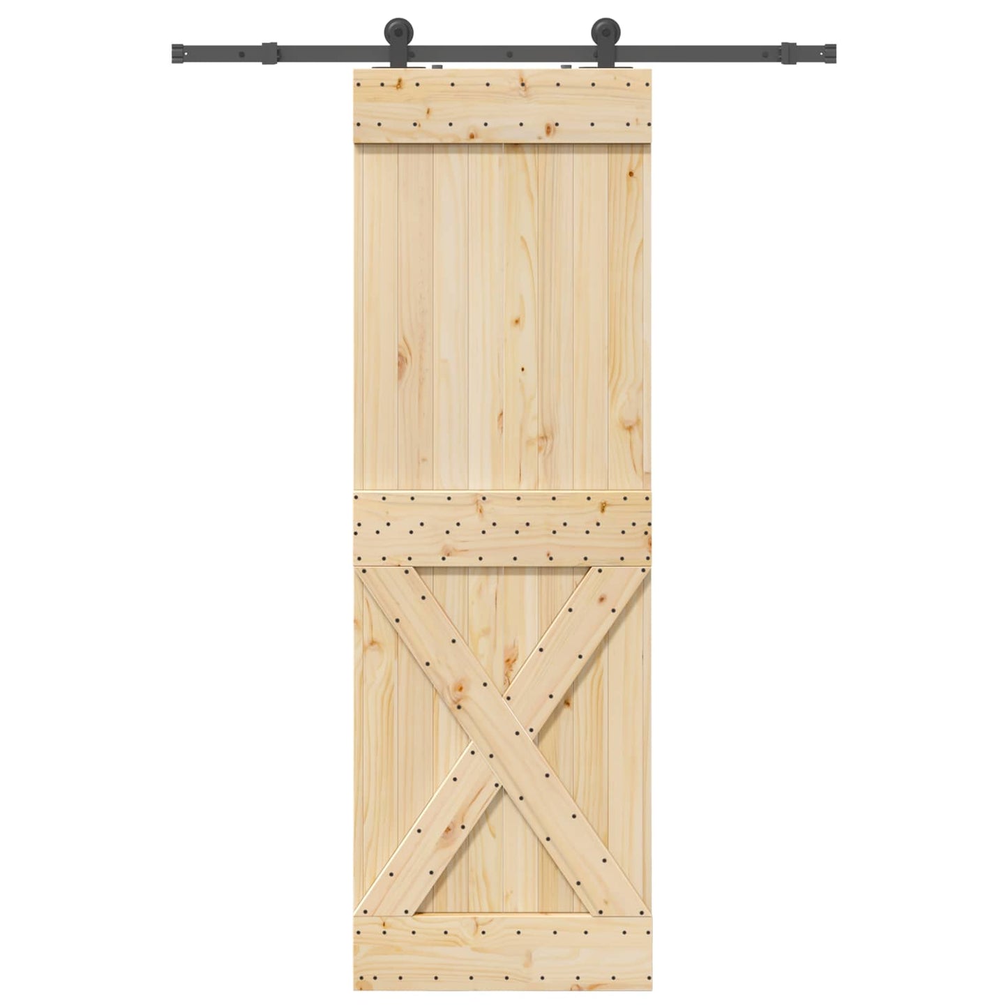 Schuifdeur NARVIK Naturel en Zwart 70 x 210 cm (152,5 cm)