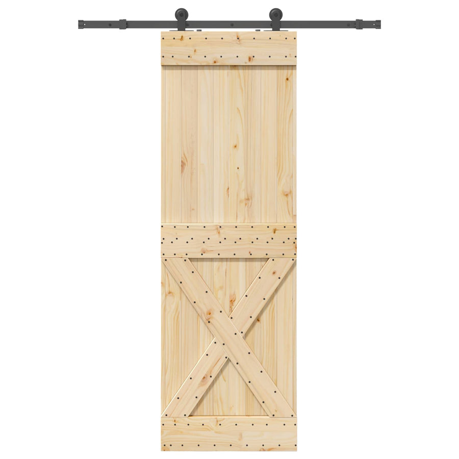 Schuifdeur NARVIK Naturel en Zwart 70 x 210 cm (152,5 cm)