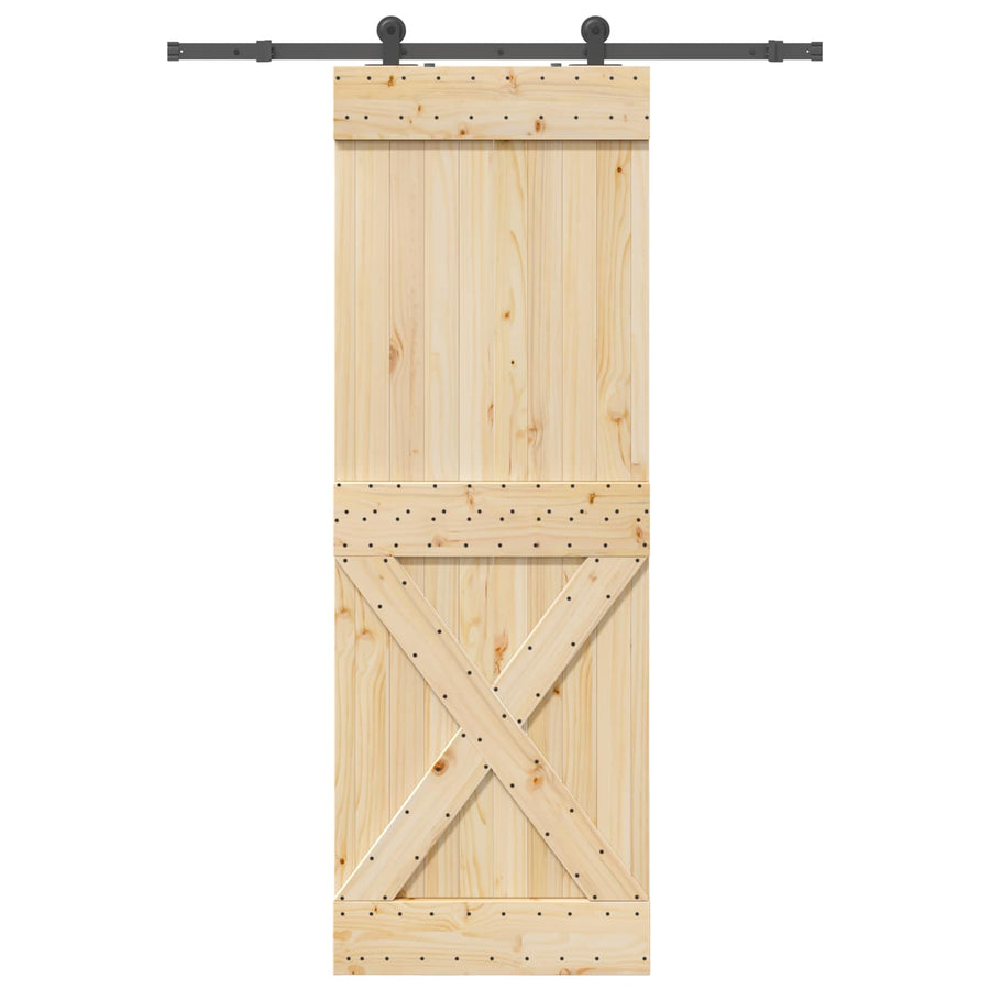 Schuifdeur NARVIK Naturel en Zwart 80 x 210 cm (152,5 cm)