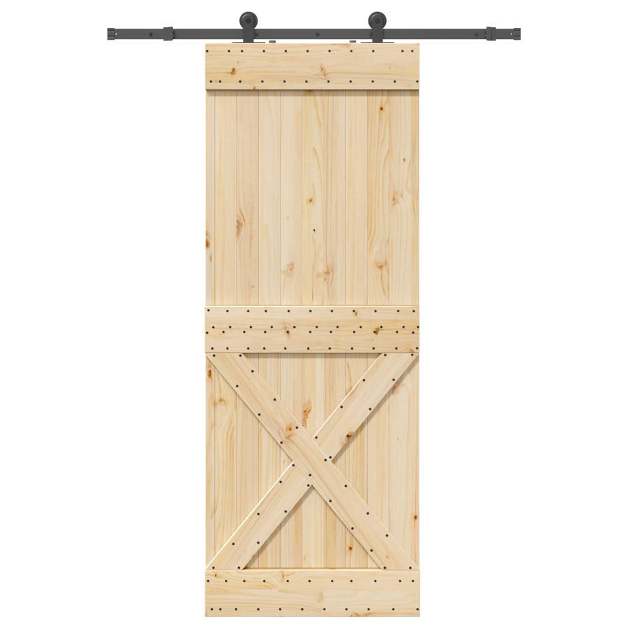Schuifdeur NARVIK Naturel en Zwart 85 x 210 cm (152,5 cm)