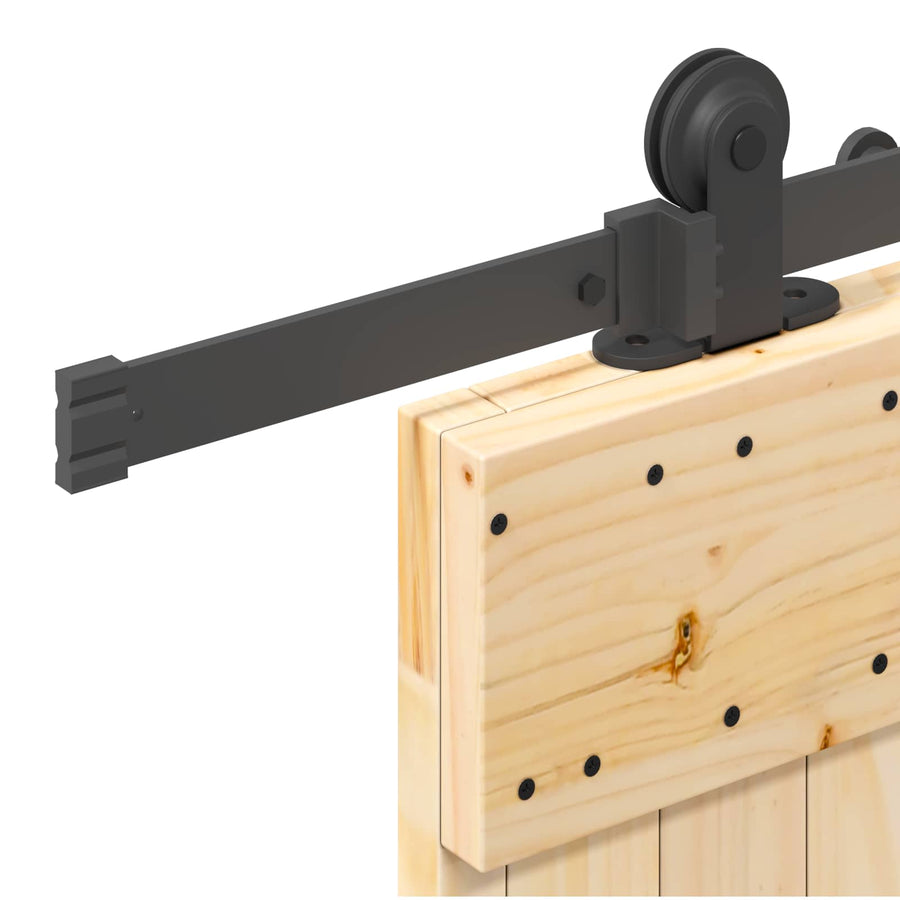 Schuifdeur NARVIK Naturel en Zwart 70 x 210 cm (213,5 cm)