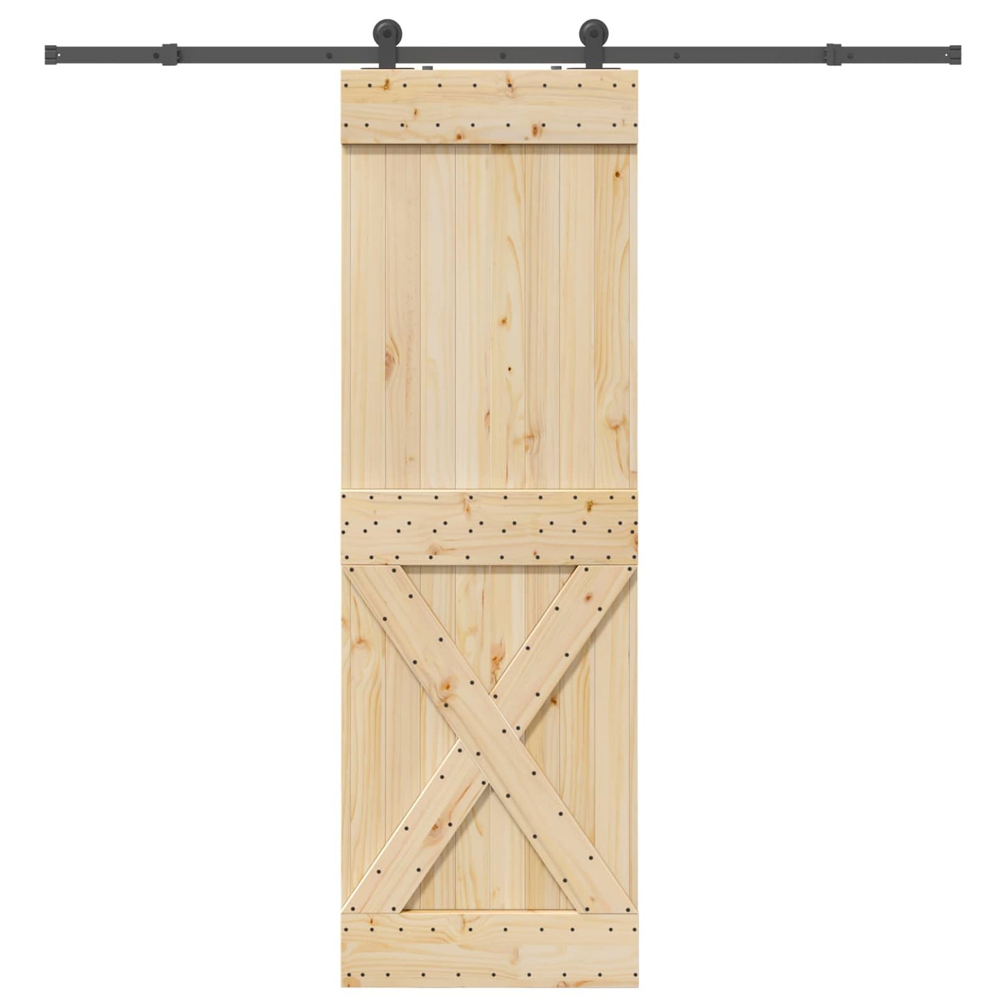 Schuifdeur NARVIK Naturel en Zwart 70 x 210 cm (213,5 cm)