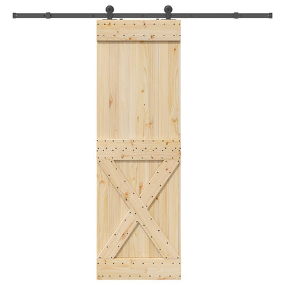 Schuifdeur NARVIK Naturel en Zwart 70 x 210 cm (213,5 cm)