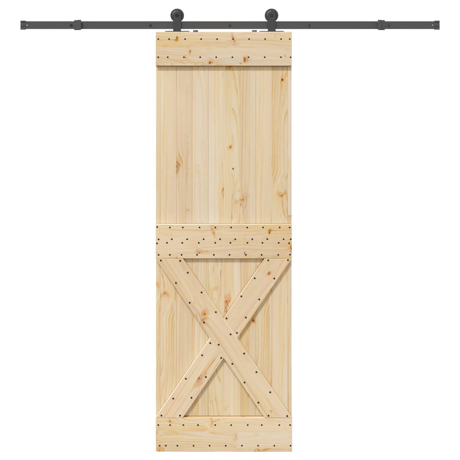 Schuifdeur NARVIK Naturel en Zwart 70 x 210 cm (213,5 cm)