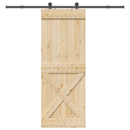 Schuifdeur NARVIK Naturel en Zwart 85 x 210 cm (213,5 cm)
