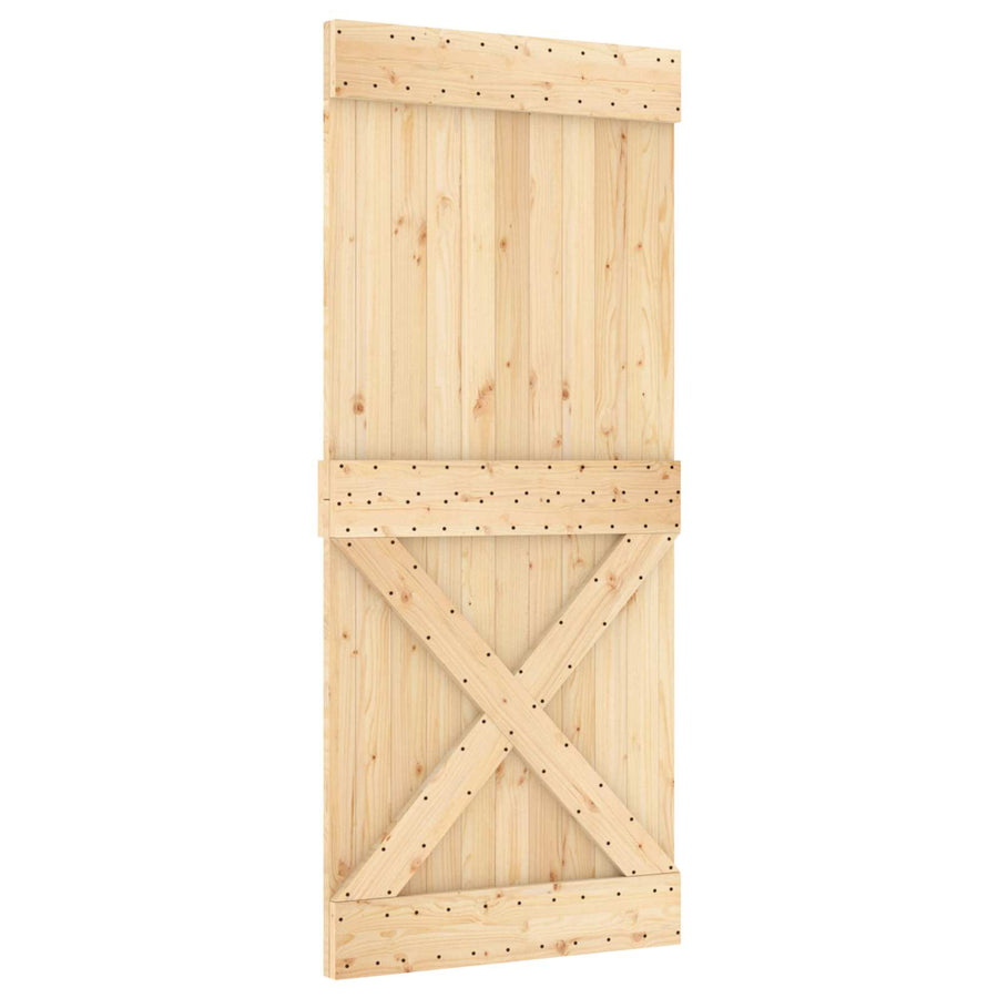 Schuifdeur NARVIK Naturel en Zwart 90 x 210 cm (213,5 cm)