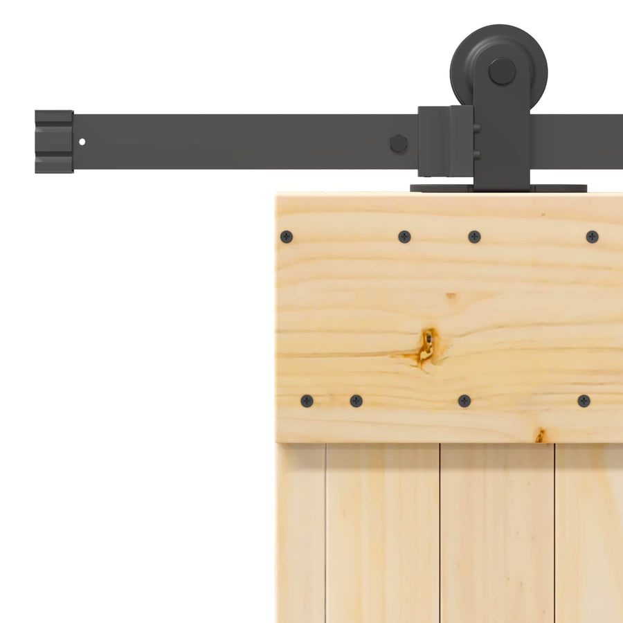 Schuifdeur NARVIK Naturel en Zwart 95 x 210 cm (213,5 cm)