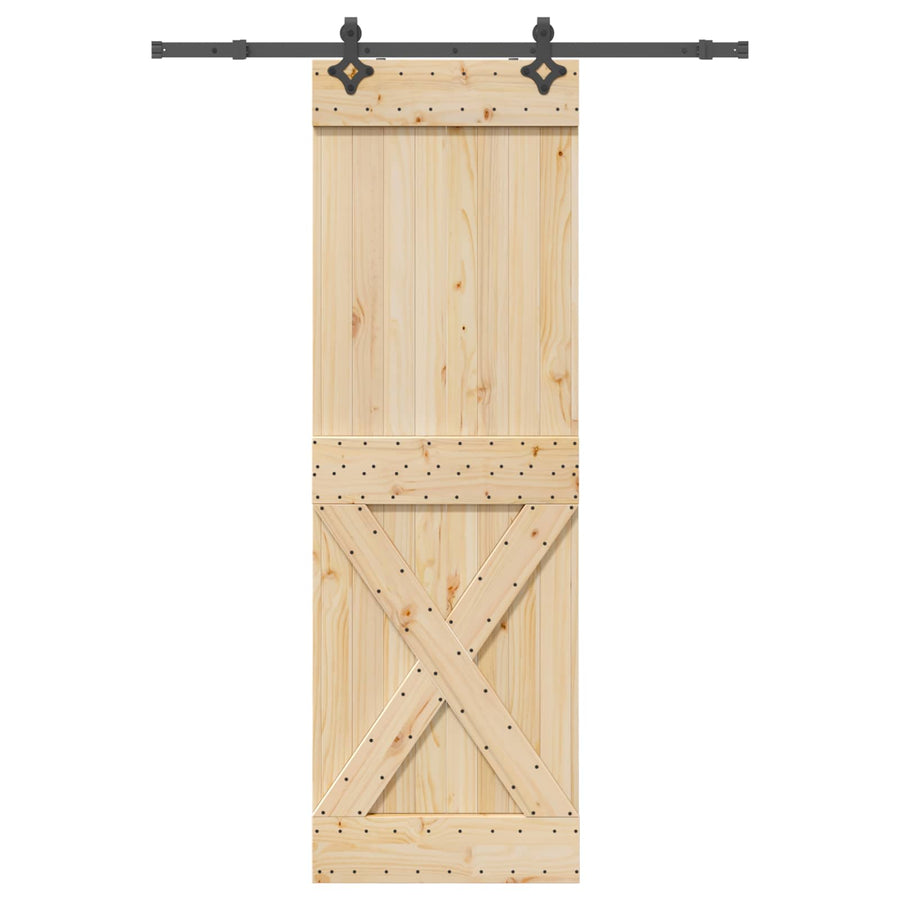 Schuifdeur NARVIK Naturel en Zwart 70 x 210 cm (152,5 cm)