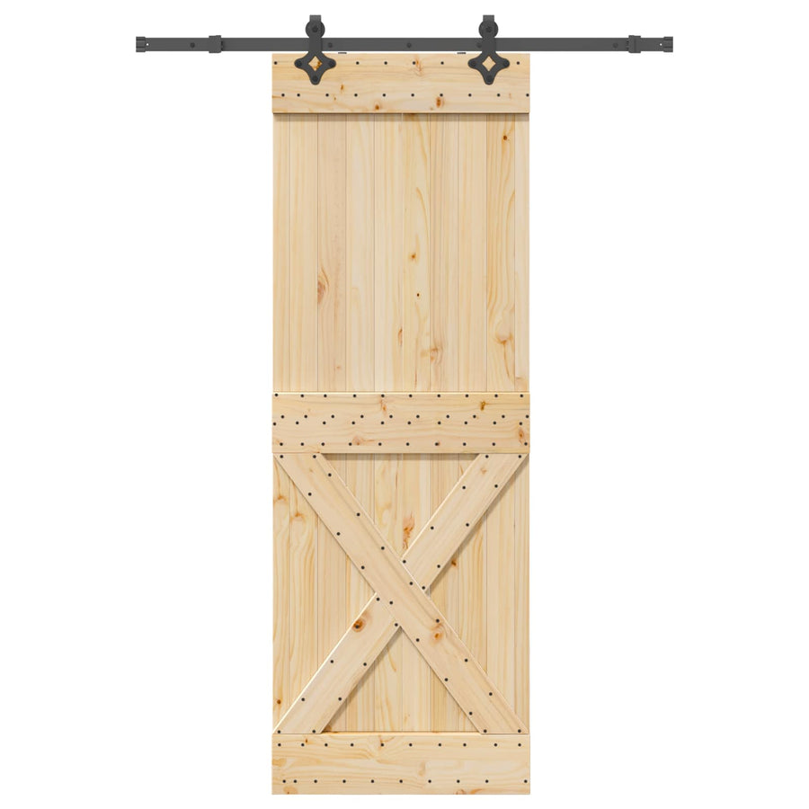 Schuifdeur NARVIK Naturel en Zwart 80 x 210 cm (152,5 cm)