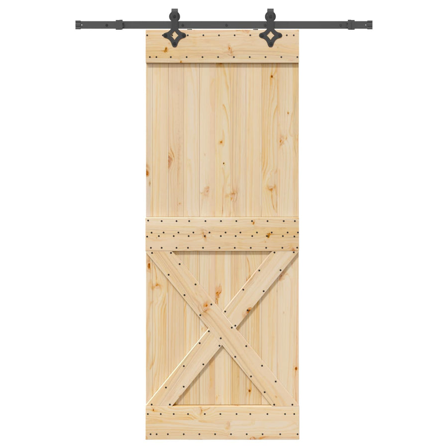Schuifdeur NARVIK Naturel en Zwart 85 x 210 cm (152,5 cm)
