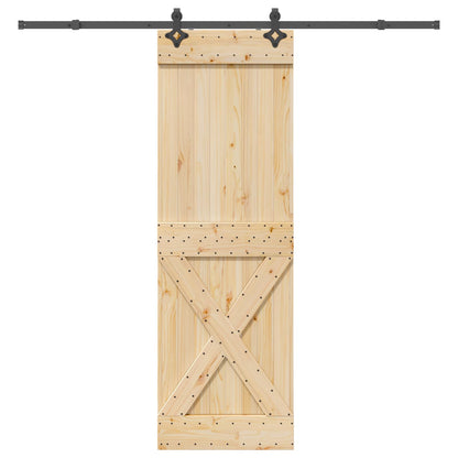 Schuifdeur NARVIK Naturel en Zwart 70 x 210 cm (213,5 cm)