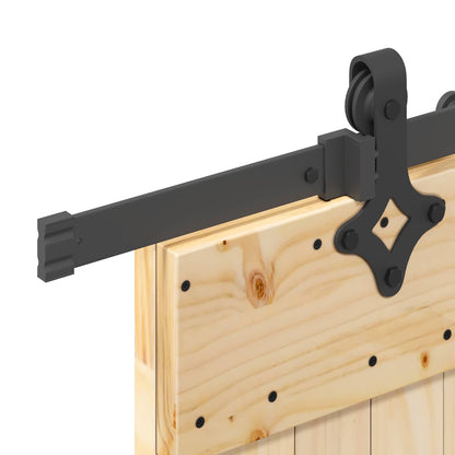 Schuifdeur NARVIK Naturel en Zwart 85 x 210 cm (213,5 cm)