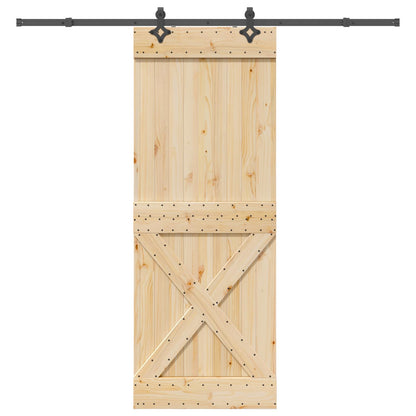 Schuifdeur NARVIK Naturel en Zwart 85 x 210 cm (213,5 cm)