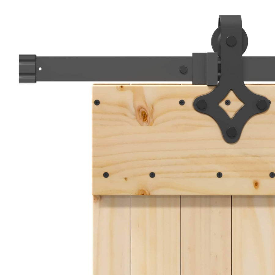 Schuifdeur NARVIK Naturel en Zwart 90 x 210 cm (213,5 cm)