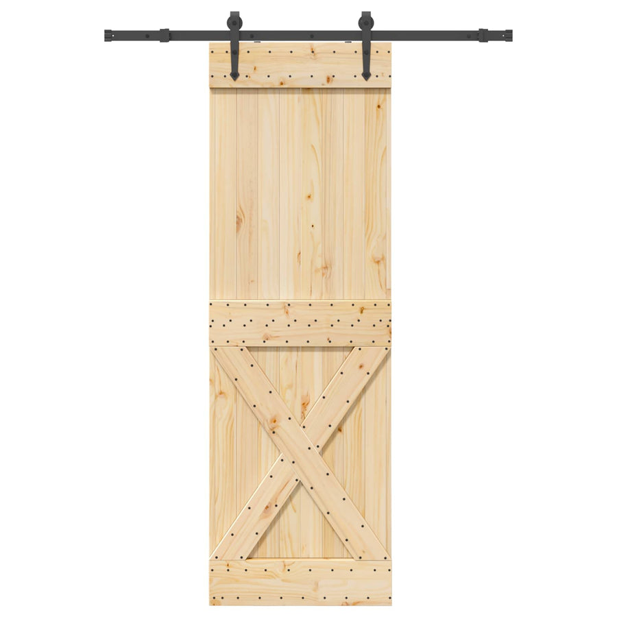 Schuifdeur NARVIK Naturel en Zwart 70 x 210 cm (152,5 cm)