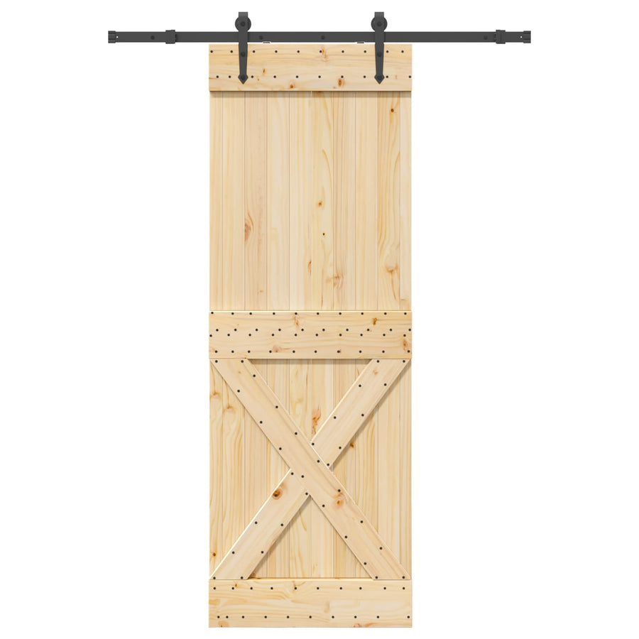 Schuifdeur NARVIK Naturel en Zwart 80 x 210 cm (152,5 cm)