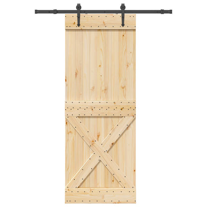 Schuifdeur NARVIK Naturel en Zwart 85 x 210 cm (152,5 cm)