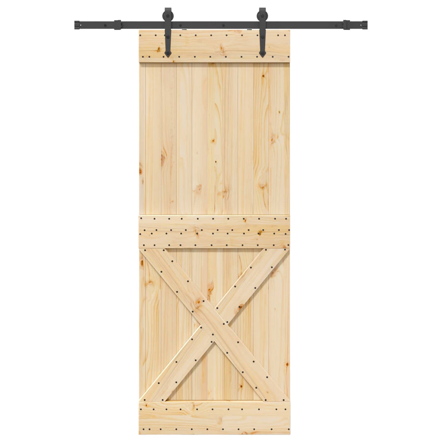 Schuifdeur NARVIK Naturel en Zwart 85 x 210 cm (152,5 cm)