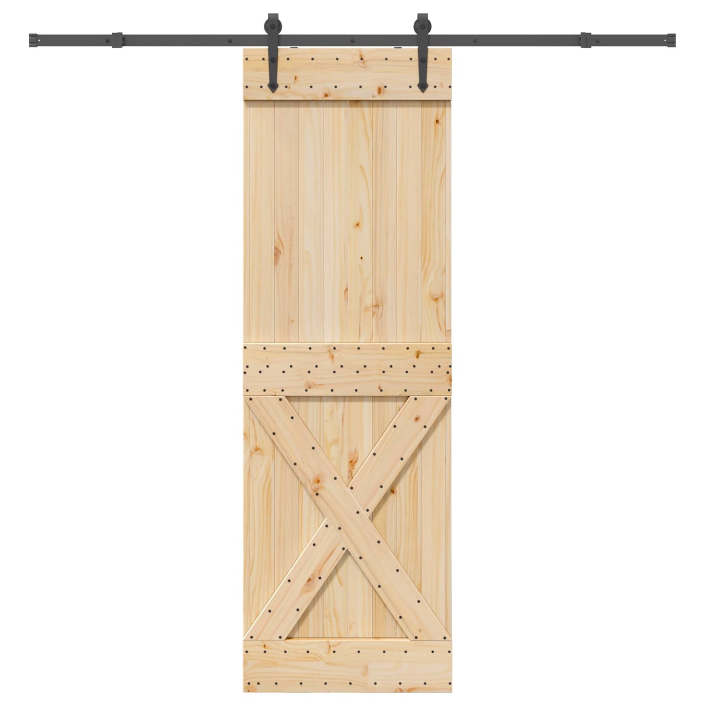 Schuifdeur NARVIK Naturel en Zwart 70 x 210 cm (213,5 cm)