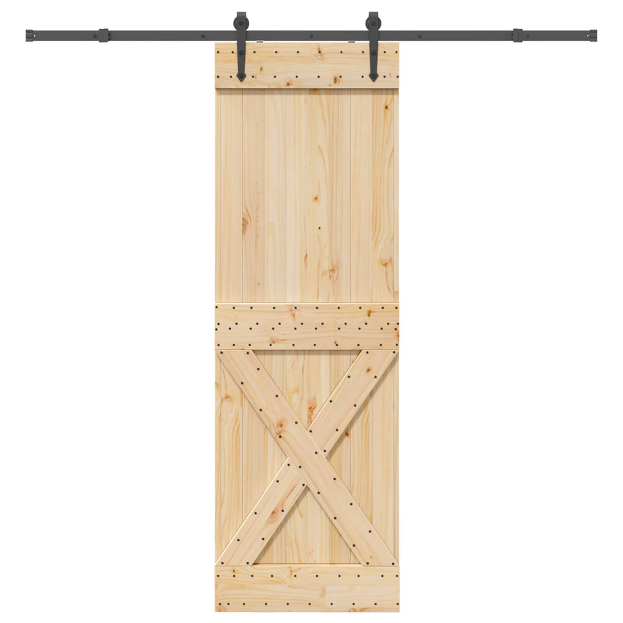 Schuifdeur NARVIK Naturel en Zwart 70 x 210 cm (213,5 cm)