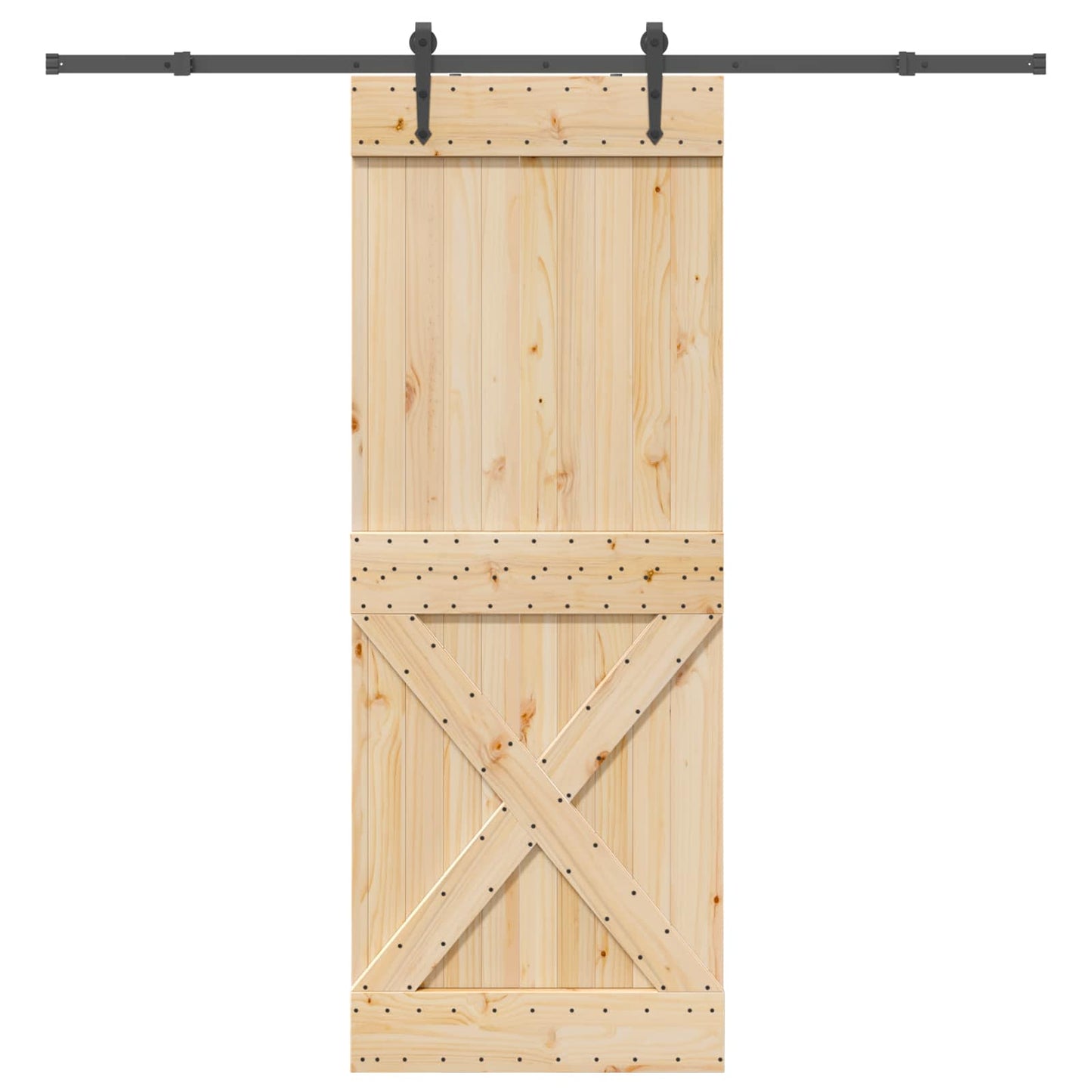 Schuifdeur NARVIK Naturel en Zwart 85 x 210 cm (213,5 cm)