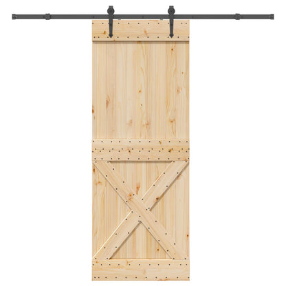 Schuifdeur NARVIK Naturel en Zwart 85 x 210 cm (213,5 cm)