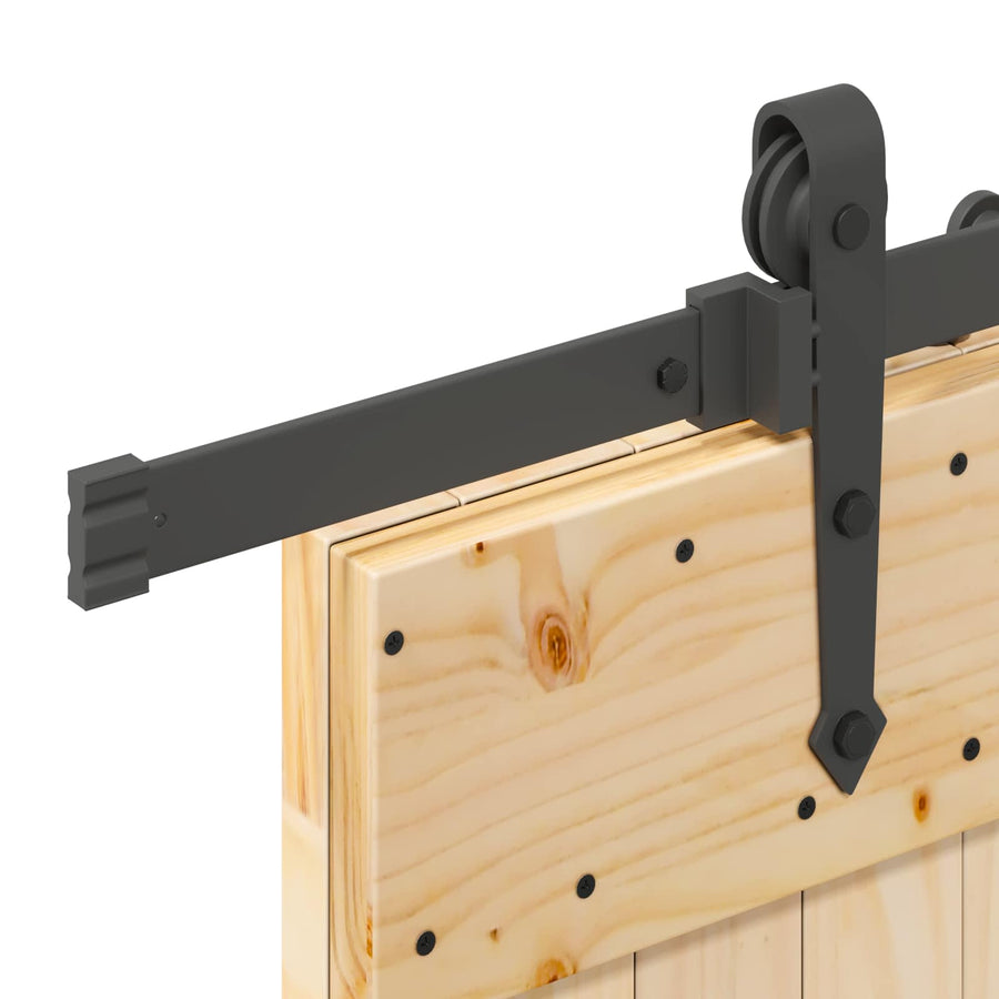 Schuifdeur NARVIK Naturel en Zwart 95 x 210 cm (213,5 cm)